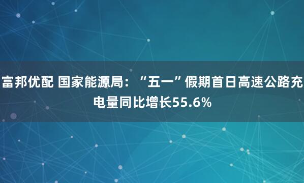 富邦优配 国家能源局：“五一”假期首日高速公路充电量同比增长55.6%